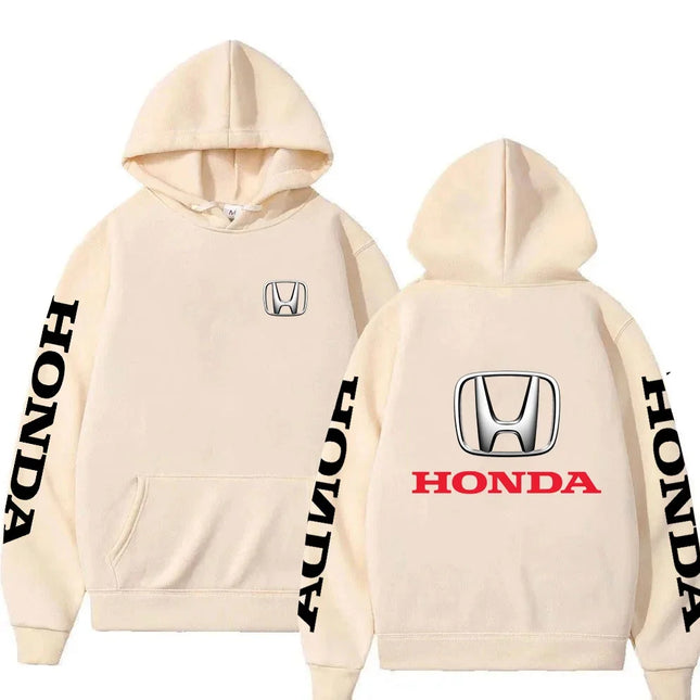 New Autumn/Winter Honda Racing Men's Black Hoodie, Stylish Men's Sweatshirt, Sporty Women's Street Style Pullover