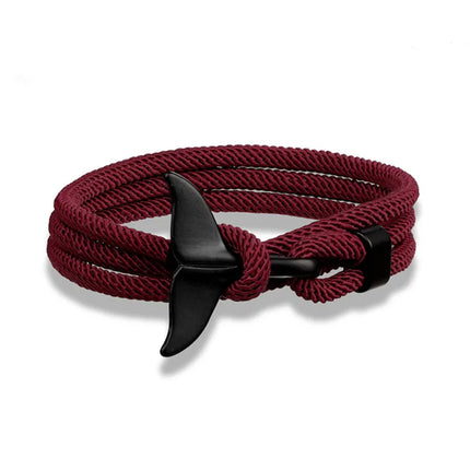 Ocean Style Whale Tail Anchor Bracelet for Men Women Multilayer Adjustable Rope Couple Bracelets Fashion Friendship Jewelry Gift