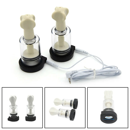Sucker Pump Massager Electro Shock Nipple Clamps Sex Toys Electric Shock Vacuum Breast Enhancer Clitoris /Nipple Stimulation