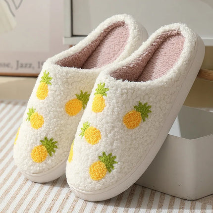 Women Indoor Slippers Warm Plush Home Slipper Autumn Winter Shoes Woman House Flat Floor Soft Silent Slides for Bedroom