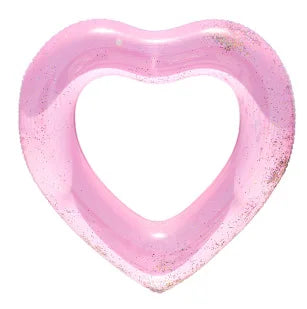 Inflatable Swimming Ring Love Swimming Ring Sequined Swimming Ring Pvc Heart-shaped Floating Ring Floating Row 120cm Water