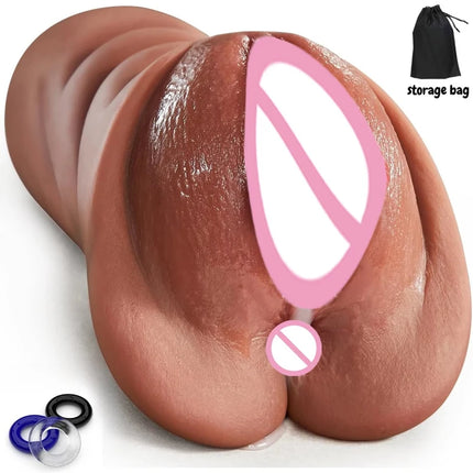 Realistic Pocket Pussy Male Masturbator Thick Labia Pussy Masturbators with 5DDeep Vagina and Tight Anus Sex Toys for Men Erotic