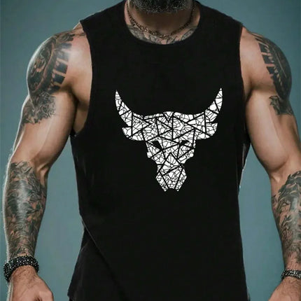 New Men's Outdoor Casual T-Shirt Gym Exercise Sleeveless Shirt Mens Summer Loose Undershirt Running Vest Fashion Casual Clothing