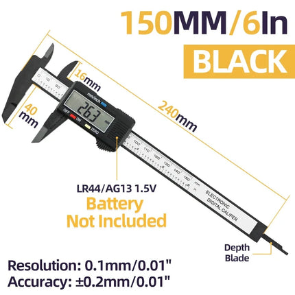Vernier Caliper Plastic Foot Meter Electronic Ruler Vernier Caliper Measurement Tool Digital Micrometer Calibrator Tools Hand