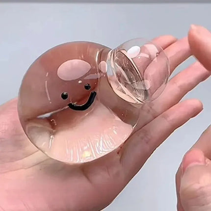Squeeze Toy Adjustable Vacuum Squishy Stress Ball Toy for Stress Relief and Relaxation Transparent Bouncy Bubble Ball Party Gift