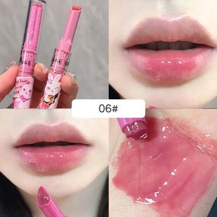 Gege Bear Garden Pink Rabbit Solid Lip Gloss Moisturizing Watery Colored Lip Balm Long-lasting and Tender Lip Balm