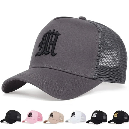 Unisex Personality M Letter Embroidery Baseball Net Caps Spring Summer Outdoor Adjustable Casual Hats Hip Hop Sunscreen Hat