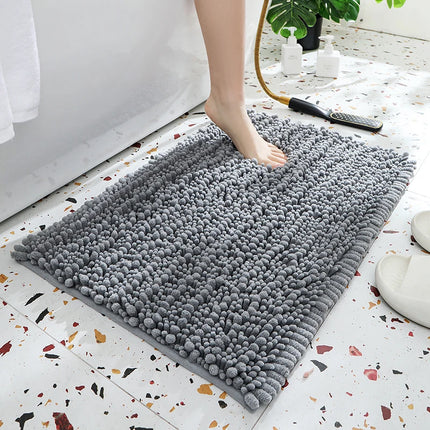 1 piece bathroom carpet bath mat, non-slip super thick lotus pine soft chenille door mat, fluffy foot mat, indoor solid color do