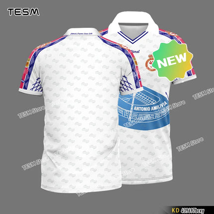 TESM Summer POLO Shirt Men Summer Sports V-neck T-shirt Street Trendy Short Sleeve 3D HD Print T-shirt