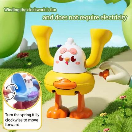 Children's Wind-up Somersault Toys, Cartoon Little Yellow Duck and Chick Toys, Baby Early Education Toys