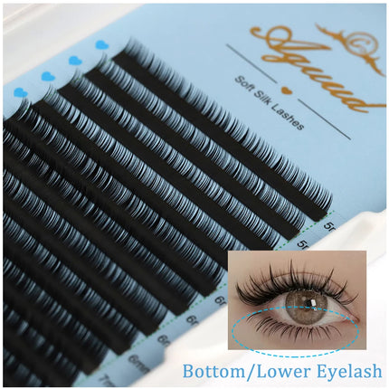 Aguud Lower Lashes 5-7mm Mix Individual Bottom Eyelash Extension J/B/C/D Curl Natural Short Mink Eyebrow Under Eyelash Suppiler
