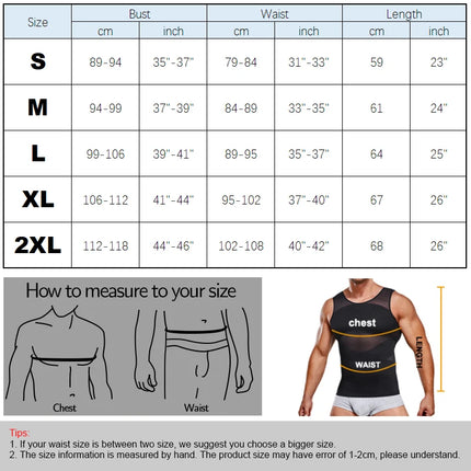 Men Body Shaper Slimming Compression Vest Undershirt Sexy Waist Trainer Tank Top Belly Control Workout Weight Loss Shapewear