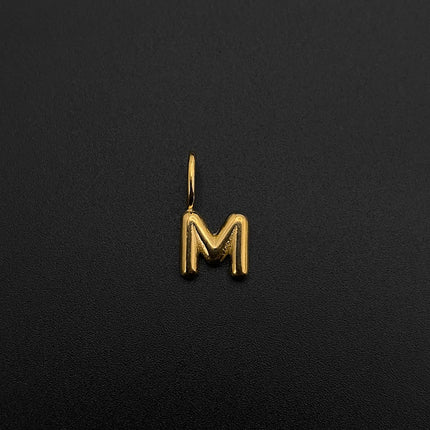eManco Stainless Steel Gold-plated Charms Modern Style 3D Bubble Alphabet Elements DIY Necklace Bracelet Jewelry Making