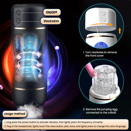 Male Masturbator Cup Intelligent Voice Interaction Penis Trainer Penetration Masturbator Sex Machine Adult Sex Toys for Men