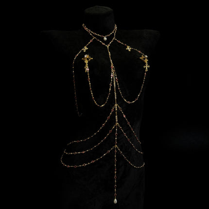 Sexy Sultry Body Chains Rhinestone Collars Nipple Clitoral Clamps Anal Plugs Feminine Erotic Accessories BDSM Training Sex Toys
