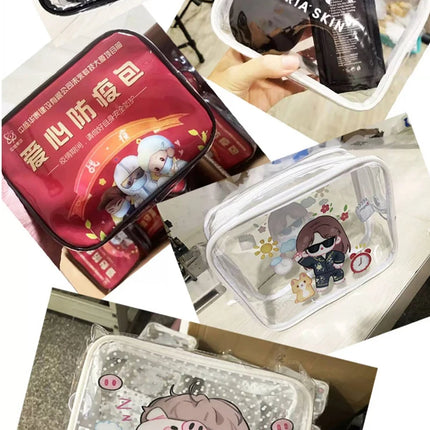20Custom Waterproof Storage Bag Portable Cosmetic Pvc Bag  Handbag Toiletry Bag Minimalist Transparent Makeup Bag Travel Washbag