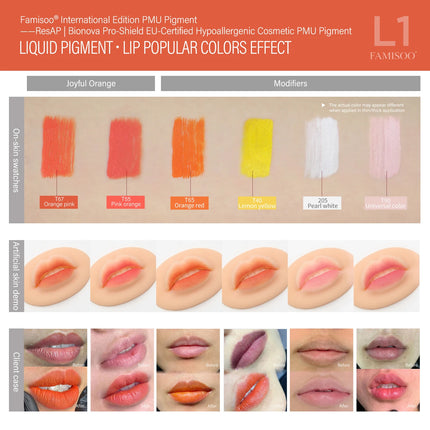 FAMISOO 5ML Permanent Makeup Pigment Inks Lip Tattoo Ink for Semi Permanent Makeup Eyebrows Pigment Tattoo Supplies