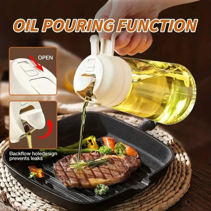 Press Type Glass Oil Spray Oil Bottle Spray Oil Dispenser Oil Jar BBQ Kitchen Baking Roasting Picnic Kitchen Tool Glass Oil Spra