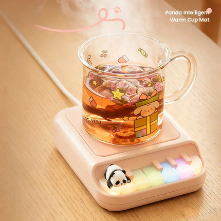 25W Electric Mug Warmer Cup Heater with 4 Gear Temperature Control Hot Plate Coaster Heating for Milk Coffee with Ambient Light