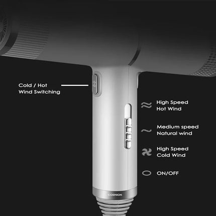 Low noise hot and cold negative ion hair dryer Intelligent temperature adjustable quick-drying bladeless hair dryer