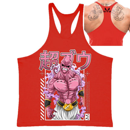 Dragon Ball Majin Buu Print Men's Gym Tank Top Fitness  Clothing Quick-drying Loose Sleeveless Shirt Men Sport Vest Dbz Top