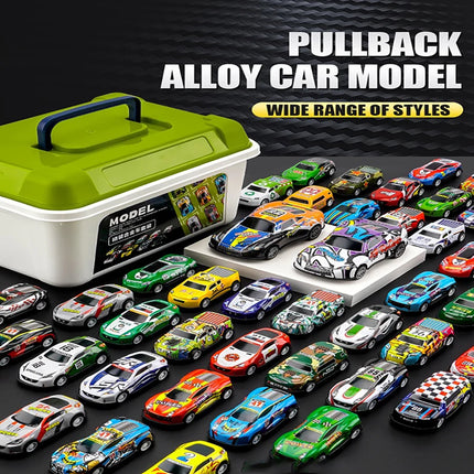 Xmas Set Kids Alloy Pull Back Car Toys Mini City Cartoon Inertia Racing Car Model Diecast Vehicle For Boys Girls Birthday Gift