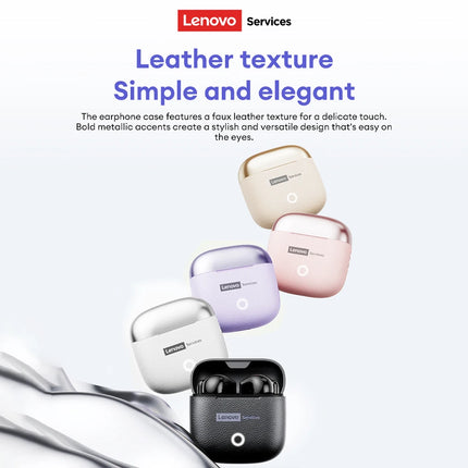 New Lenovo LE220 TWS Bluetooth 6.0 Leather Earphones Ultra-low Latency Wireless In Ear Headphones ENC Noise Reduction Earbuds