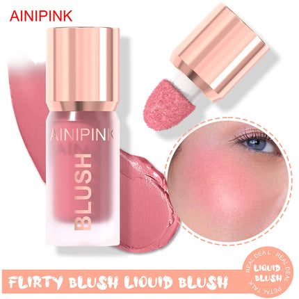 Matte Liquid Blush Waterproof High Pigmented Smooth Non-Sticky Peach Pink Coral Daily Makeup Multi-use Blushing Glow Christmas