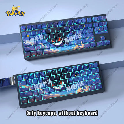 Pokemon Cartoon Gengar Keycaps OEM/XDA/Chreey Height PBT Sublimation Mechanical Keyboard Customize DIY Anime keys Cool Caps Gift