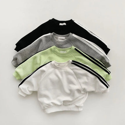 Boys and girls' spring new 2025 children's cool letter printing zipper top pants leisure sports two piece baby suit