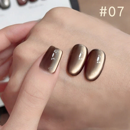 10ML 1-10PCS Winter New Style Hot Selling Black Nails Brown Nails Glass Bead Magnet Cat Eye Nail Polish Nail Set Nail Supplies