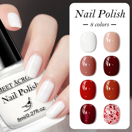 8pcs Red Series Water-Based Nail Polish Set Long Lasting Quick Drying Without Lamp Cure Nail Supplies Vernis for Nails Manicure