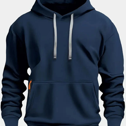 Fall/winter New Arrival Men's fleece Hoodie High Quality Solid Color Hooded Sweatshirt Male Fashionable street style sweatshirt