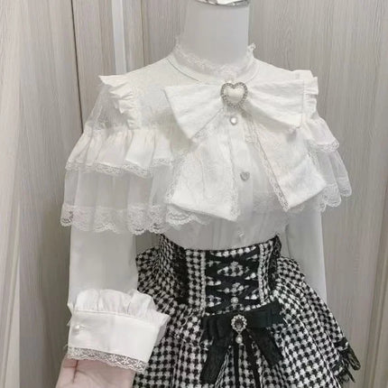 Elegant Gothic Kawaii Women Sweet Tops Vintage Y2K Tees Retro Clothing Punk Subculture T Shirts Japanese Fashion 2025 Summer