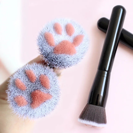 Makeup Brushes Soft Fluffy Long-handled Cat Claw Flat Brush for Cosmetics Base Foundation Blush Powder Beauty Tool