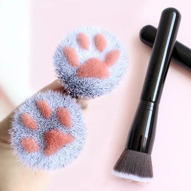 Makeup Brushes Soft Fluffy Long-handled Cat Claw Flat Brush for Cosmetics Base Foundation Blush Powder Beauty Tool