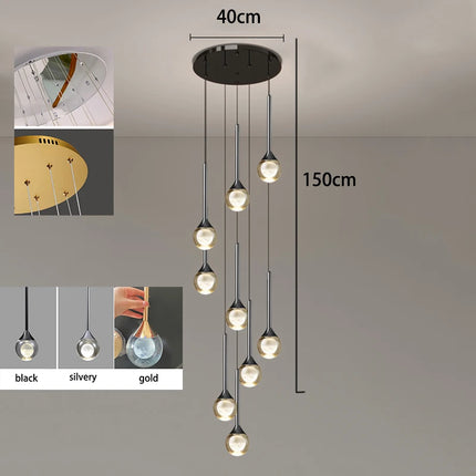 Modern home decoration crystal chandelier, stair Pendant lamp, living room Pendant lights, interior lighting