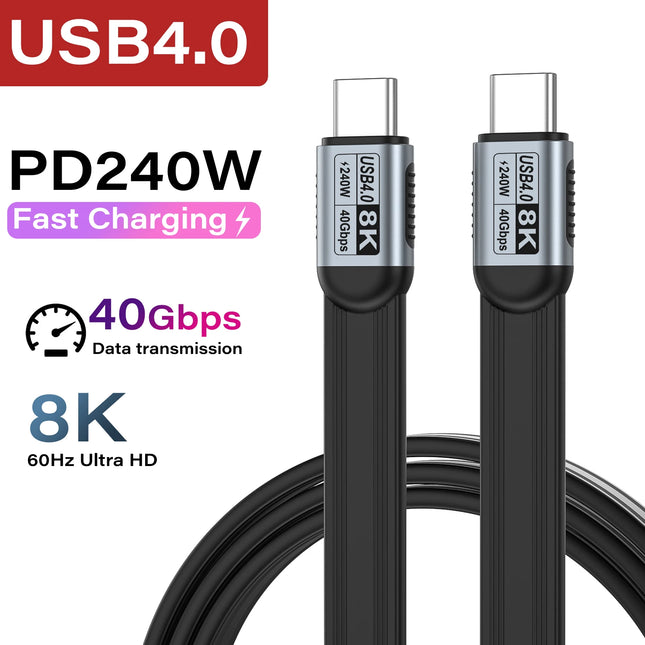 PD240W USB 5.0 Type C to Type C Cable 80Gbps ThunderBolt 5 USB-C Data Cord 16K@60Hz USB C Cable for iPhone 17 Pro Max MacBook
