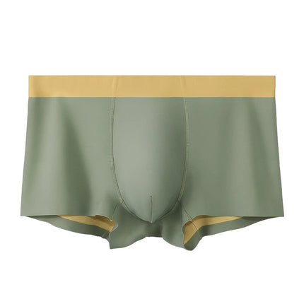 Men's Silk Seamless Underwear, High-End Double-Sided Boxer Briefs, Comfortable Summer Thin Boys' Boxer Briefs