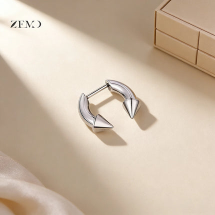 ZEMO 1 Piece 16G Horn Nose Ring Stainless Steel Threadless Septum Ring Spike Ox Horn Ear Helix Nostril Piercing Jewelry 8MM/10MM