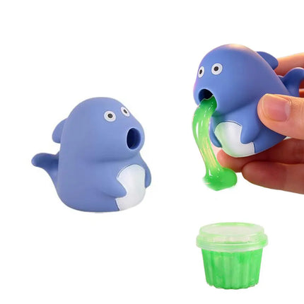 Animal Slime Squeeze Toy Puking Sucking Stress Relief Toy, Reusable Colorful Slime, Relieve Stress Toy Christmas Gifts For Kids