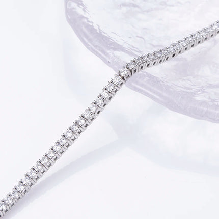 Customized 10K 14K 18K White Gold 3mm 3.5mm Stone Size CVD HPHT Lab Grown Diamond Jewelry Bracelet MSB-505