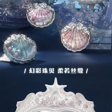 Flower Knows Shells Jewel Collection Embossed Silk Satin Blusher Expands Shrink Cheek Vintage Pearl Makeup