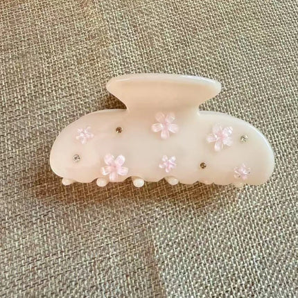 Cute Bow Hair Clip for Women Girls Acetate Rhinestone Fruits Floral Hairpin Pearl Hair Claws Shark Clip Trendy Hair Accessories
