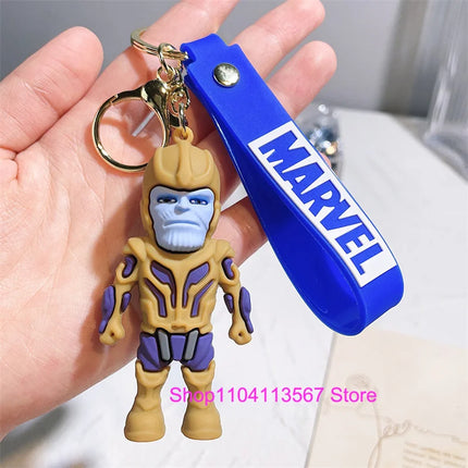 New Q Style Spider Hero Keychain Cartoon Super Heroes Deadpool Cute Doll Keyring Ornament Key Chain Pendant Kids Toys Gifts