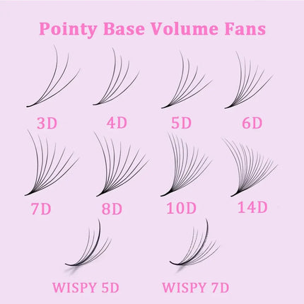 2000 Fans 0.05 0.07 Mix C D Lash Promade Russian Volume Natural Handmade 8D 12D 14D Ultra Speed Top Premade  Lashes Extensions