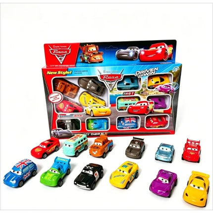 Hot Sale 12PCS Disney Pixar Cars Pull Back Car Set Lightning McQueen Racing Model Toy Kids Festival Birthday Gift