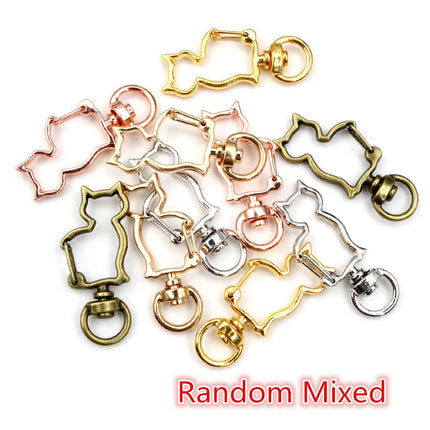 10pcs Cat Heart Snap Hook Trigger Clips Buckles For Keychain Lobster Lobster Clasp Hooks for Key Ring Clasp Jewelry Supplies