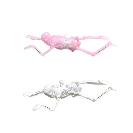 Halloween Gift Puzzle Toy Assembly Crawling Skeleton Mainspring Skeleton Assembly Model Horror Parody Night Light Toy