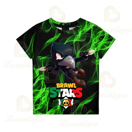 Brawling-Heros 6 To 19 Years Kids Shark T Shirts Mr.P Game 3D Boys Girls Cartoon Tops Teen Clothes